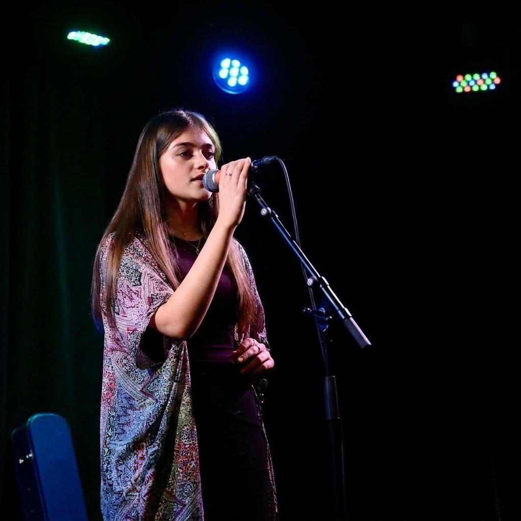 Ava Turnbull performing solo during her Denmark Tour